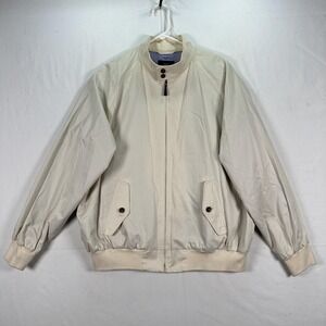 Brooks Brothers 346 Harrington Jacket Mens Large Beige Bomber Zip Lightweight